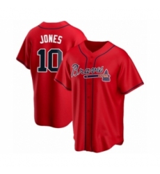 Men's Chipper Jones #10 Atlanta Braves Red Replica Alternate Jersey