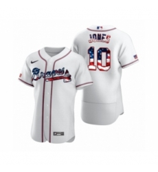 Men's Chipper Jones #10 Atlanta Braves White 2020 Stars & Stripes 4th of July Jersey