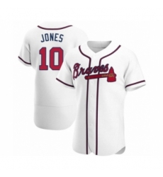 Men's Chipper Jones #10 Atlanta Braves White Authentic Home Jersey