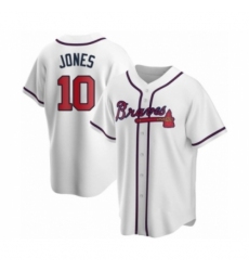 Men's Chipper Jones #10 Atlanta Braves White Replica Home Jersey