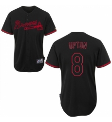 Men's Majestic Atlanta Braves #10 Chipper Jones Authentic Black Fashion MLB Jersey