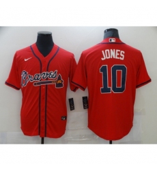 Men's Nike Chipper Jones #10 Atlanta Braves Red Replica Alternate Jersey