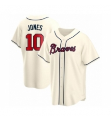 Women Chipper Jones #10 Atlanta Braves Cream Replica Alternate Jersey