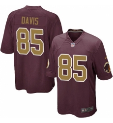 Men's Nike Washington Redskins #85 Vernon Davis Game Burgundy Red/Gold Number Alternate 80TH Anniversary NFL Jersey