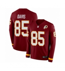 Men's Nike Washington Redskins #85 Vernon Davis Limited Burgundy Therma Long Sleeve NFL Jersey