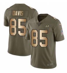 Men's Nike Washington Redskins #85 Vernon Davis Limited Olive/Gold 2017 Salute to Service NFL Jersey