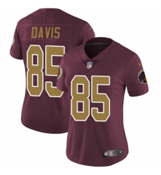 Women's Nike Washington Redskins #85 Vernon Davis Burgundy Red/Gold Number Alternate 80TH Anniversary Vapor Untouchable Limited Player NFL Jersey