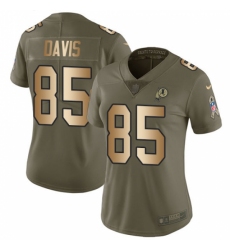 Women's Nike Washington Redskins #85 Vernon Davis Limited Olive/Gold 2017 Salute to Service NFL Jersey