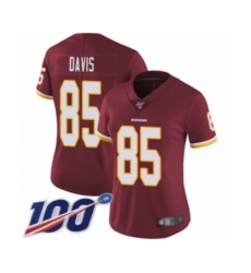 Women's Washington Redskins #85 Vernon Davis Burgundy Red Team Color Vapor Untouchable Limited Player 100th Season Football Jersey