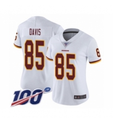 Women's Washington Redskins #85 Vernon Davis White Vapor Untouchable Limited Player 100th Season Football Jersey