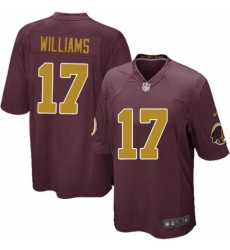 Men's Nike Washington Redskins #17 Doug Williams Game Burgundy Red/Gold Number Alternate 80TH Anniversary NFL Jersey