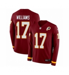 Men's Nike Washington Redskins #17 Doug Williams Limited Burgundy Therma Long Sleeve NFL Jersey