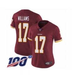 Women's Washington Redskins #17 Doug Williams Burgundy Red Team Color Vapor Untouchable Limited Player 100th Season Football Jersey