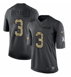 Men's Nike Atlanta Falcons #3 Matt Bryant Limited Black 2016 Salute to Service NFL Jersey