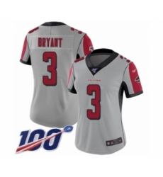 Women's Atlanta Falcons #3 Matt Bryant Limited Silver Inverted Legend 100th Season Football Jersey