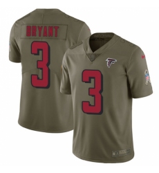 Youth Nike Atlanta Falcons #3 Matt Bryant Limited Olive 2017 Salute to Service NFL Jersey