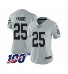 Men's Oakland Raiders #25 Erik Harris Limited Silver Inverted Legend 100th Season Football Jersey