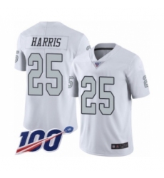 Men's Oakland Raiders #25 Erik Harris Limited White Rush Vapor Untouchable 100th Season Football Jersey