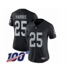 Women's Oakland Raiders #25 Erik Harris Black Team Color Vapor Untouchable Limited Player 100th Season Football Jersey