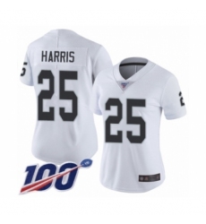 Women's Oakland Raiders #25 Erik Harris White Vapor Untouchable Limited Player 100th Season Football Jersey