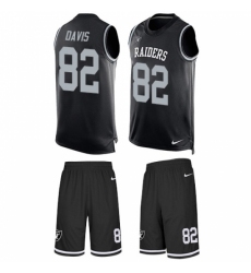 Men's Nike Oakland Raiders #82 Al Davis Limited Black Tank Top Suit NFL Jersey