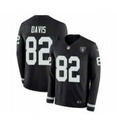 Men's Nike Oakland Raiders #82 Al Davis Limited Black Therma Long Sleeve NFL Jersey