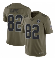 Men's Nike Oakland Raiders #82 Al Davis Limited Olive 2017 Salute to Service NFL Jersey
