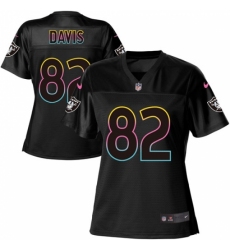 Women's Nike Oakland Raiders #82 Al Davis Game Black Fashion NFL Jersey
