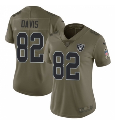 Women's Nike Oakland Raiders #82 Al Davis Limited Olive 2017 Salute to Service NFL Jersey