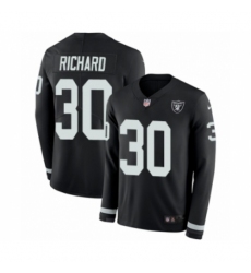 Youth Nike Oakland Raiders #30 Jalen Richard Limited Black Therma Long Sleeve NFL Jersey