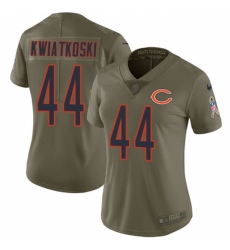 Women's Nike Chicago Bears #44 Nick Kwiatkoski Limited Olive 2017 Salute to Service NFL Jersey