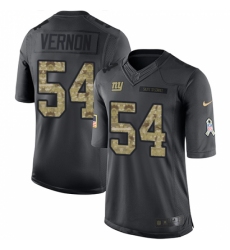 Men's Nike New York Giants #54 Olivier Vernon Limited Black 2016 Salute to Service NFL Jersey