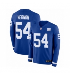 Men's Nike New York Giants #54 Olivier Vernon Limited Royal Blue Therma Long Sleeve NFL Jersey
