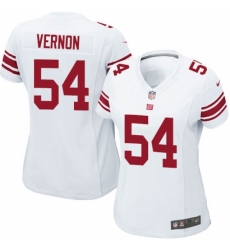Women's Nike New York Giants #54 Olivier Vernon Game White NFL Jersey