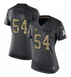 Women's Nike New York Giants #54 Olivier Vernon Limited Black 2016 Salute to Service NFL Jersey