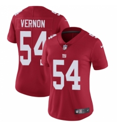 Women's Nike New York Giants #54 Olivier Vernon Red Alternate Vapor Untouchable Limited Player NFL Jersey