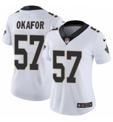 Women's Nike New Orleans Saints #91 Alex Okafor Elite White NFL Jersey