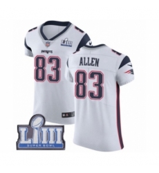 Men's Nike New England Patriots #83 Dwayne Allen White Vapor Untouchable Elite Player Super Bowl LIII Bound NFL Jersey