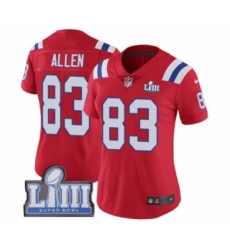 Women's Nike New England Patriots #83 Dwayne Allen Red Alternate Vapor Untouchable Limited Player Super Bowl LIII Bound NFL Jersey