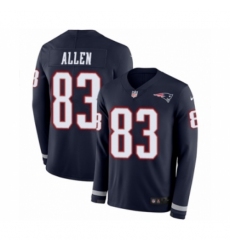 Youth Nike New England Patriots #83 Dwayne Allen Limited Navy Blue Therma Long Sleeve NFL Jersey