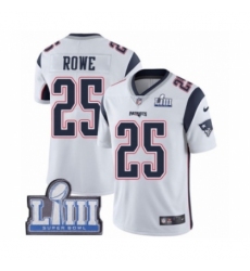 Youth Nike New England Patriots #25 Eric Rowe White Vapor Untouchable Limited Player Super Bowl LIII Bound NFL Jersey