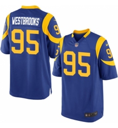 Men's Nike Los Angeles Rams #95 Ethan Westbrooks Game Royal Blue Alternate NFL Jersey