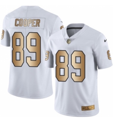 Men's Nike Oakland Raiders #89 Amari Cooper Limited White/Gold Rush NFL Jersey