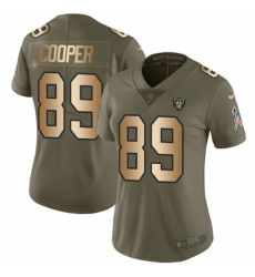 Women's Nike Oakland Raiders #89 Amari Cooper Limited Olive/Gold 2017 Salute to Service NFL Jersey