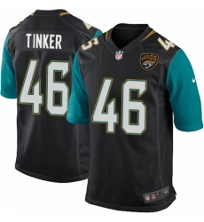 Men's Nike Jacksonville Jaguars #46 Carson Tinker Game Black Alternate NFL Jersey