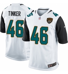 Men's Nike Jacksonville Jaguars #46 Carson Tinker Game White NFL Jersey