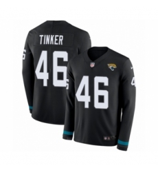 Men's Nike Jacksonville Jaguars #46 Carson Tinker Limited Black Therma Long Sleeve NFL Jersey