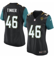 Women's Nike Jacksonville Jaguars #46 Carson Tinker Game Black Alternate NFL Jersey