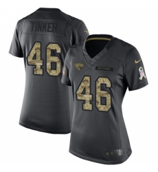 Women's Nike Jacksonville Jaguars #46 Carson Tinker Limited Black 2016 Salute to Service NFL Jersey