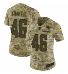 Women's Nike Jacksonville Jaguars #46 Carson Tinker Limited Camo 2018 Salute to Service NFL Jersey